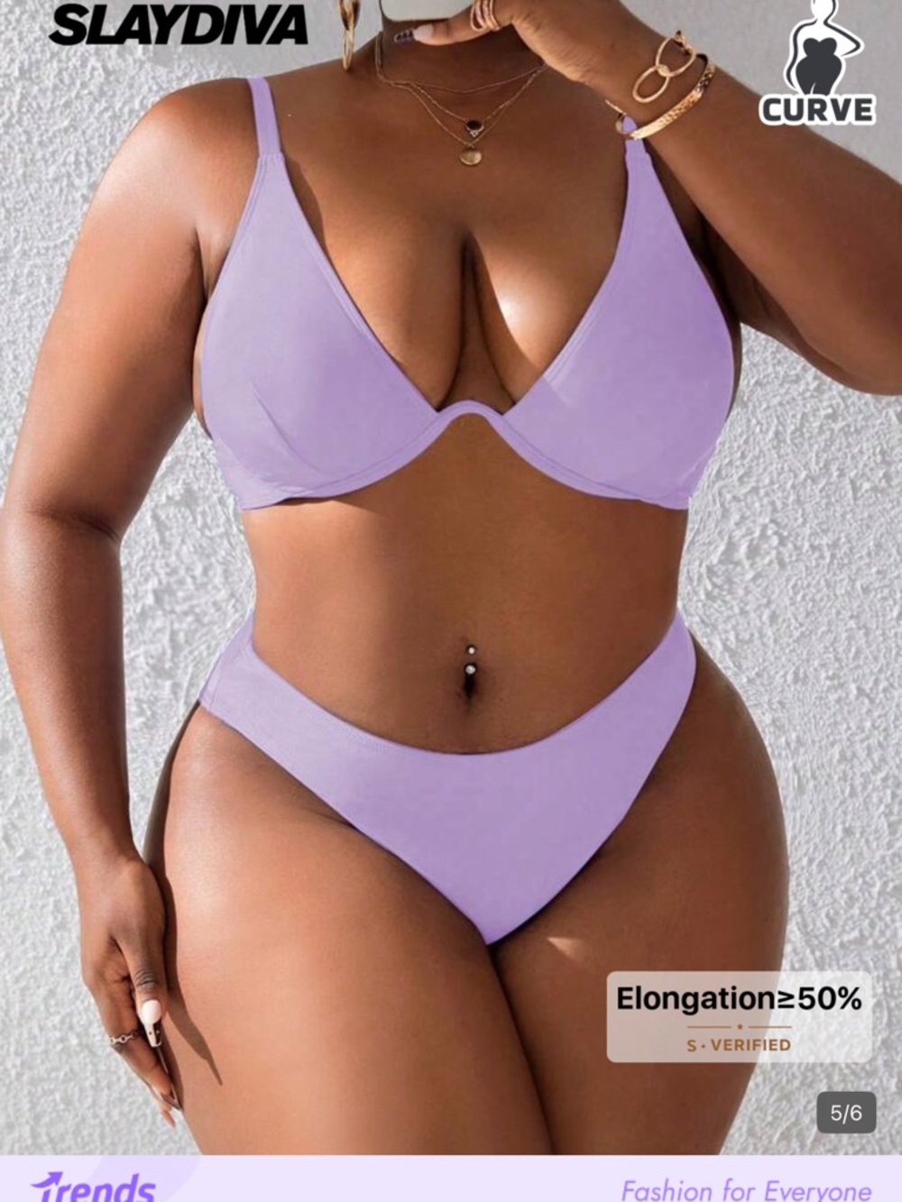 SHEIN Lavender Underwire Curve Bikini Set
